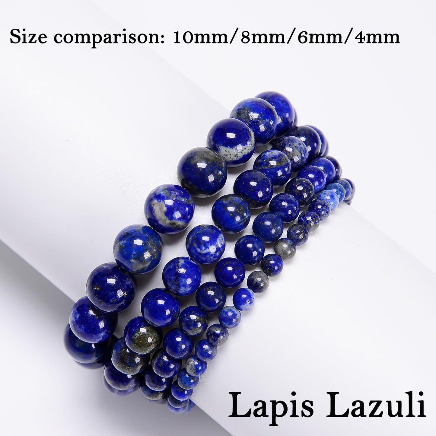 CHCCOYE 6mm Natural Healing Gemstone Bracelet Handmade Yoga Stretch Elastic Bracelet Stress Relief Crystal Jewelry for Men and Women (6mm Lapis Lazuli)