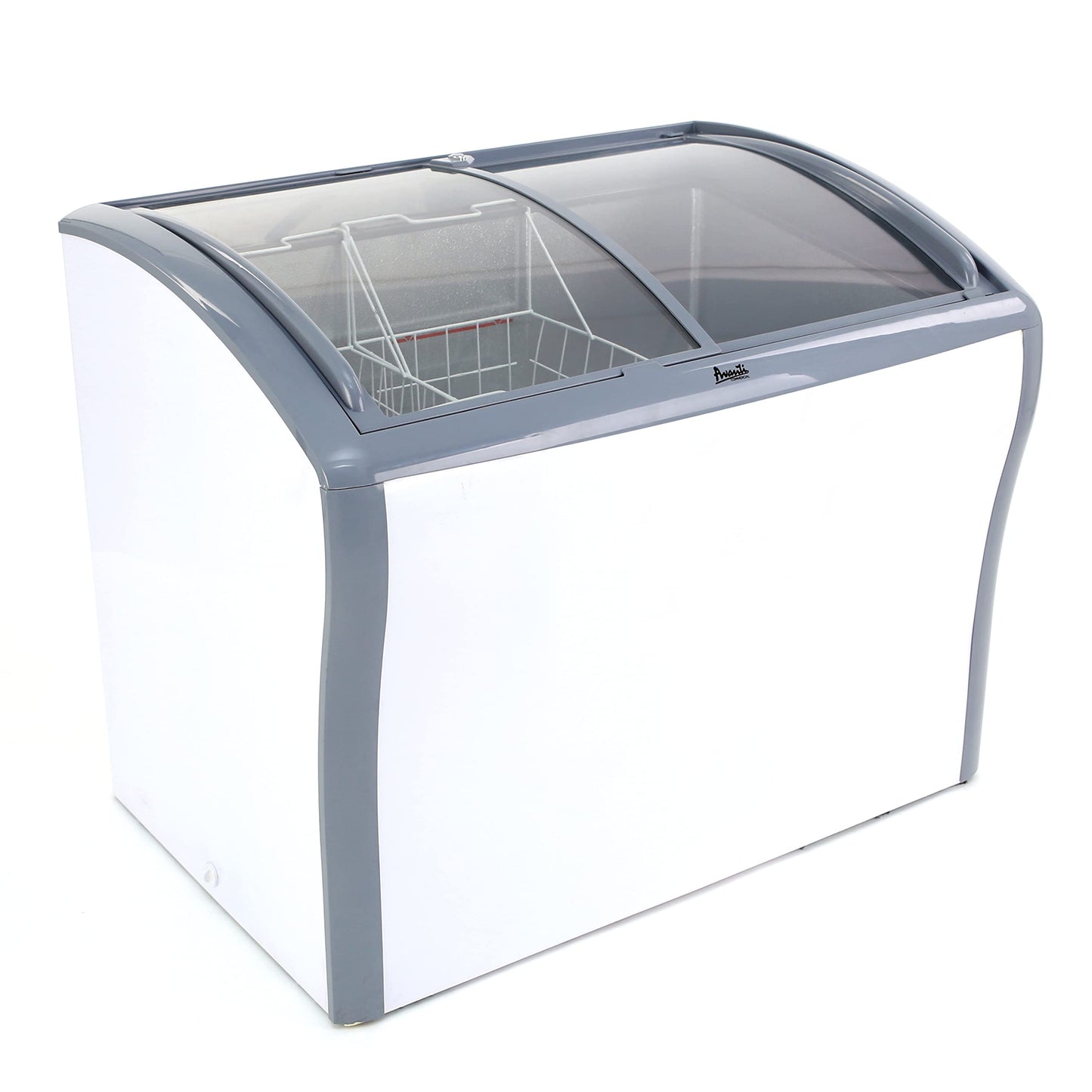 Avanti Commercial Convertible Refrigerator/Freezer/Beverage Cooler with Sliding Glass Display Doors with Storage Baskets, Adjustable Temperature Control and Defrost Drain, 9.5-Cu.Ft., White