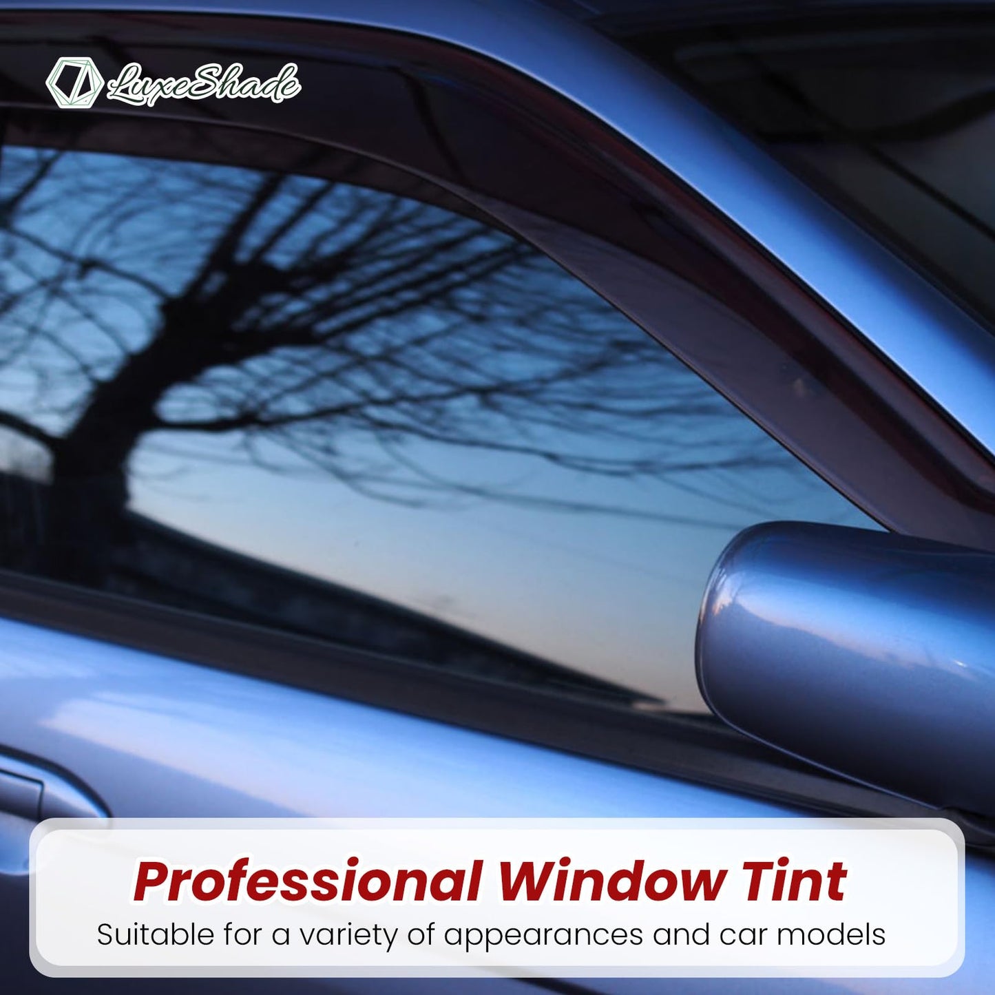 LuxeShade 2-Pack Car Window Tint – Premium Carbon 5% VLT Privacy Window Films, UV/IR Heat Blocking, Scratch & Fade Resistant (1Ply 24"*100ft + 2Ply 36"*100ft)