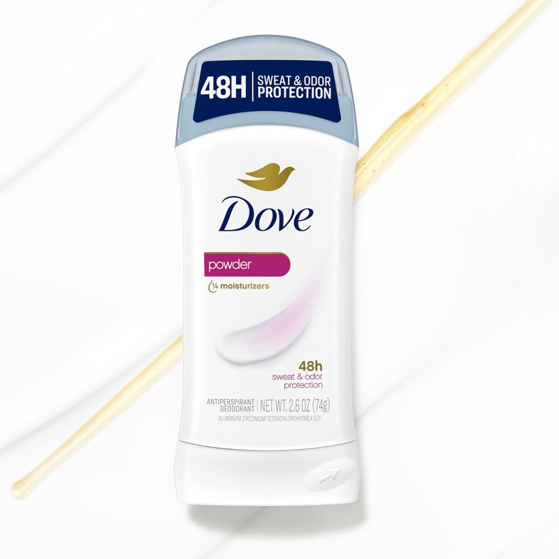 Dove Invisible Solid Antiperspirant Deodorant Stick 2 Count Powder, for Women, For All Day Underarm Sweat & Odor Protection 2.6 oz