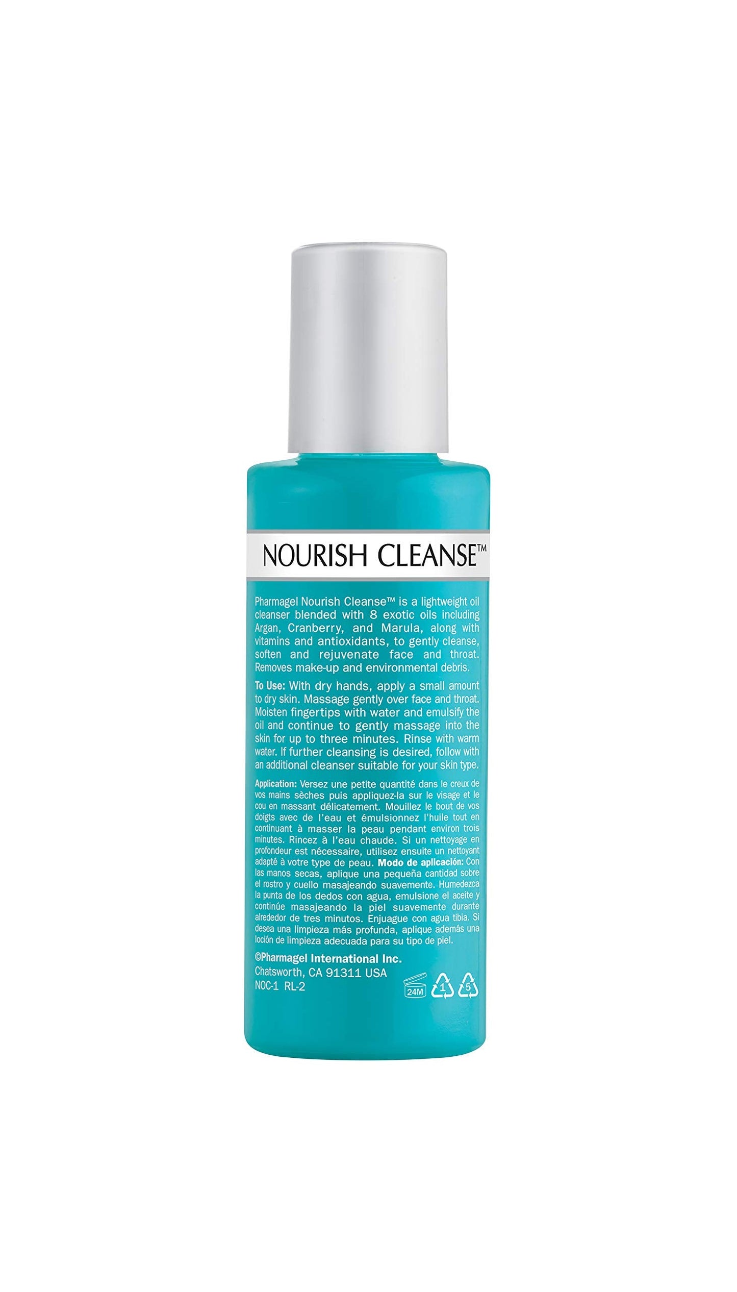 Pharmagel Nourish Cleanse Hydrating Facial Cleanser | Face Cleanser & Makeup Remover | Natural Face Wash for All Skin Types – 3.7 oz