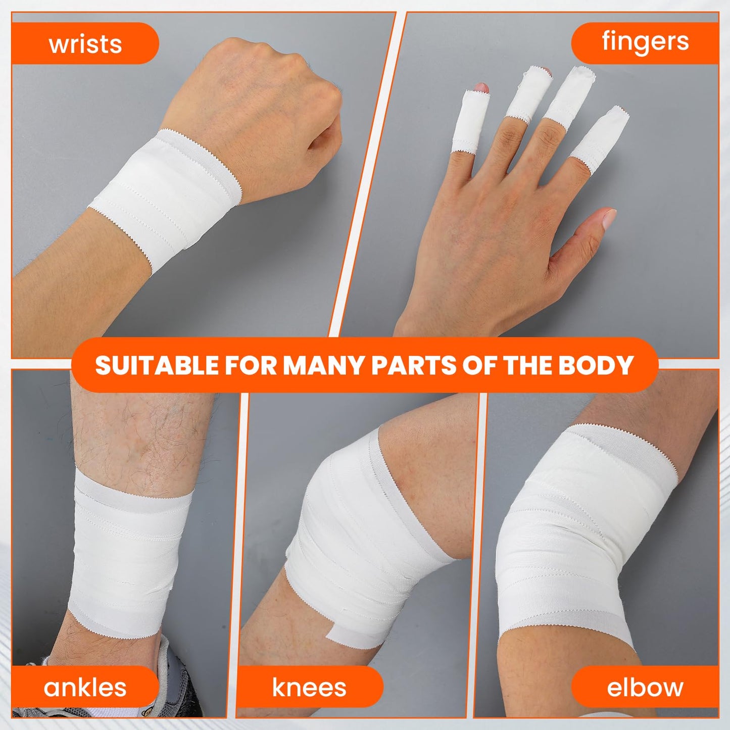 32 Pack Athletic Tape, White Sports Tape for Wrist Ankle Protection, Sports Tape Athletic No Sticky Residue, Easy to Tear Gymnastics Tape for Soccer, Football, Training Supplies (1.5" x 320 Yards)"