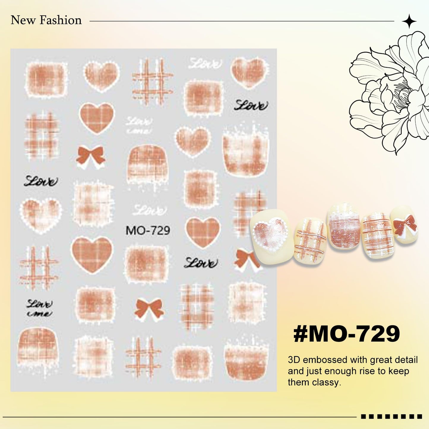 6 Sheets Bow Nail Stickers for Nail Art Red Pink Purple Blue Brown Bow Heart Designs 5D Embossed Self Adhesive Nail Decals for Women DIY Manicure Decoration YX1239