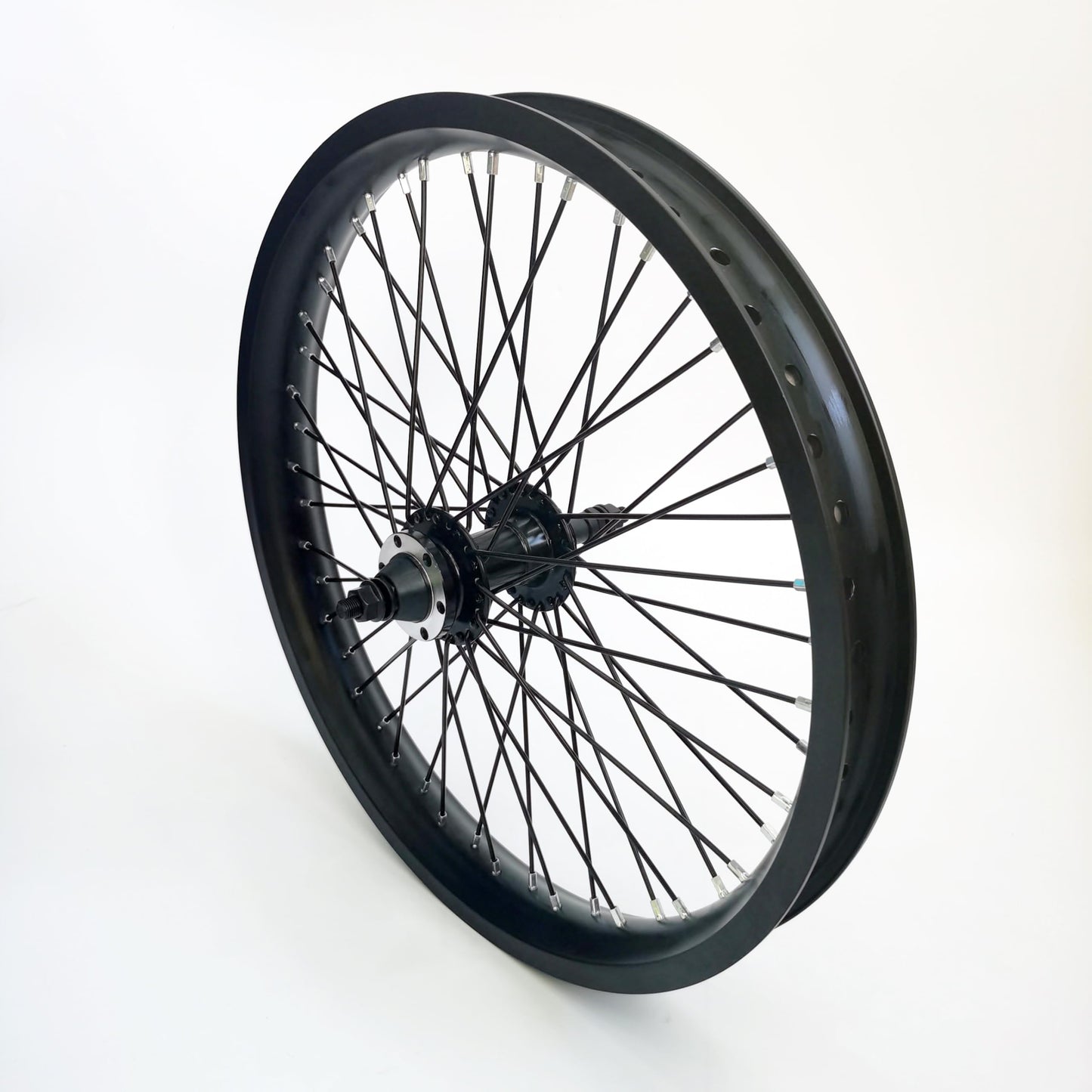 DONSP1986 20 inch x 1.85" Heavy Duty Bike Rim Wheels Set, 12 Gauge 48 Spokes Wheelset, Double Wall Aluminum Alloy 20" Bicycle Rims Set (Front & Rear) (Black) Disc Brake