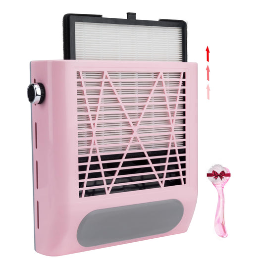 CoFashion Nail Dust Collector for Acrylic Nails Vacuum Machine, 80W Adjustable Vacuum, Electric Nails Filter for Manicure Nail Fan Dust Collector
