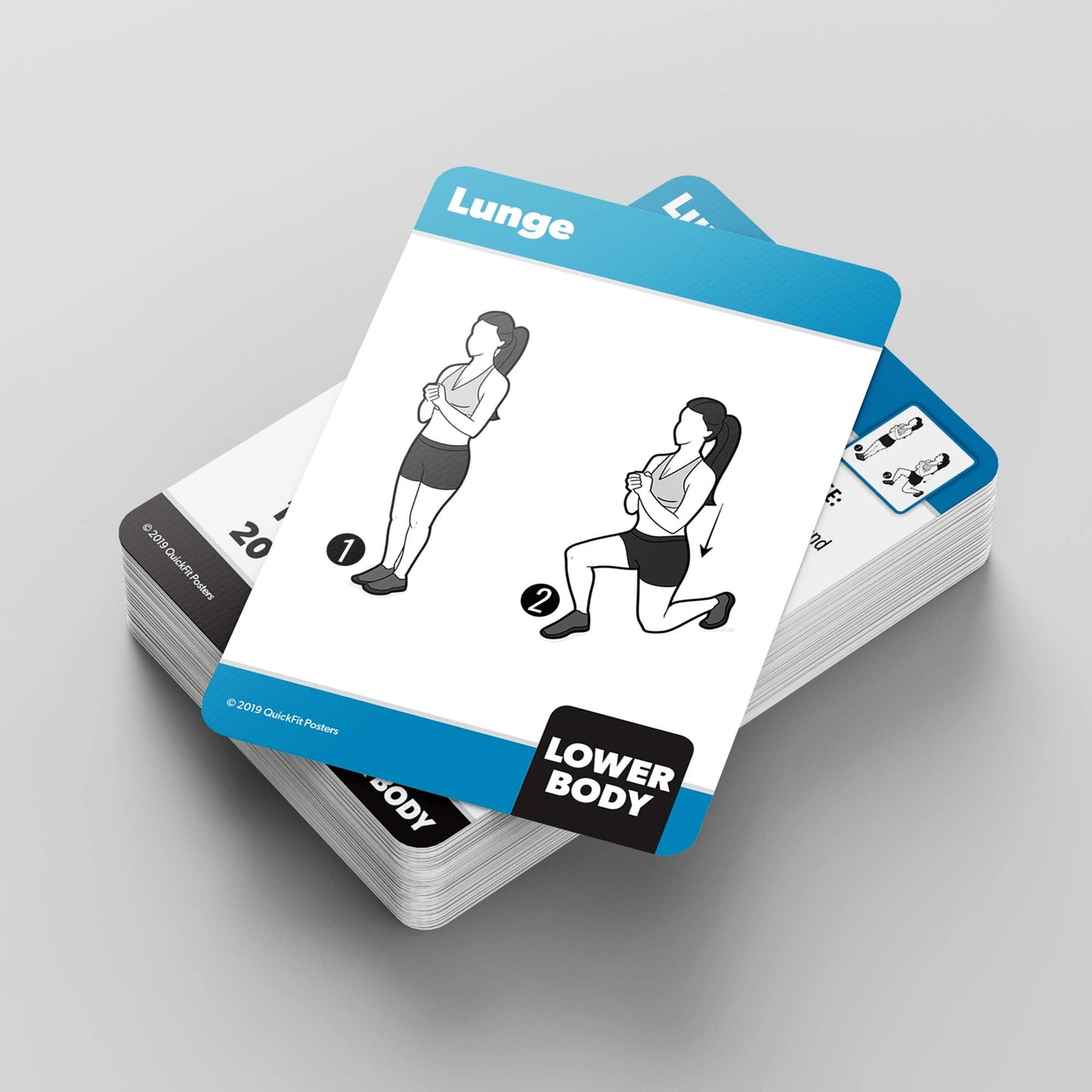 QuickFit 2 Pack - Stretching Exercise Poster - Laminated 18" x 24"" & Bodyweight Exercise Playing Cards - 2.5"" x 3.5"""