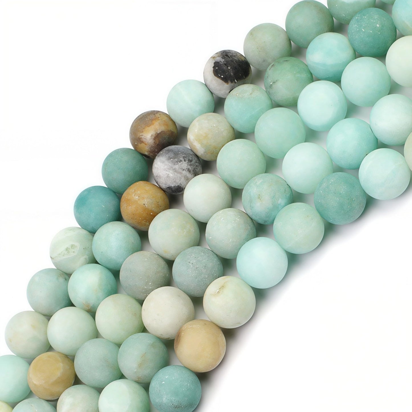 MJDCB Natural Matte Amazonite Round Loose Beads for Jewelry Making DIY Bracelet Necklace (8mm)