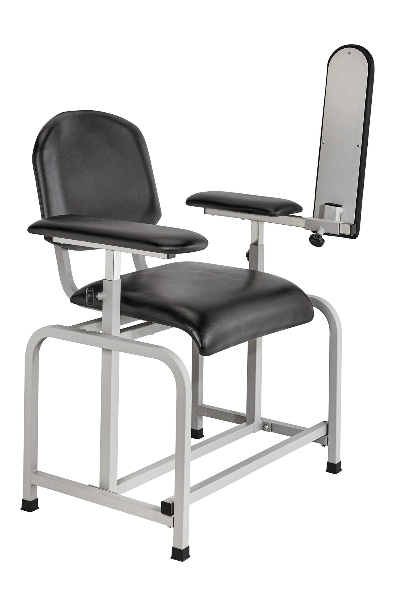 VivaComfort Black Phlebotomy Chair with Adjustable Armrest, Blood Draw Chair, Large Weight Capacity Comfortable Lab Medical Chair