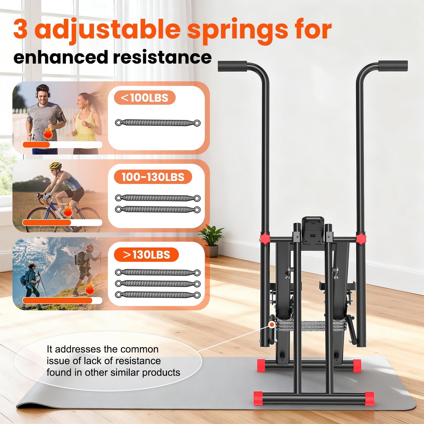 RELIFE REBUILD YOUR LIFE Stair Stepper for Home Exercise,New Version Stair Climber with Adjustable Resistance, Vertical Climber Cardio Exercise Machine for Full Body Workout, Extended Step Range