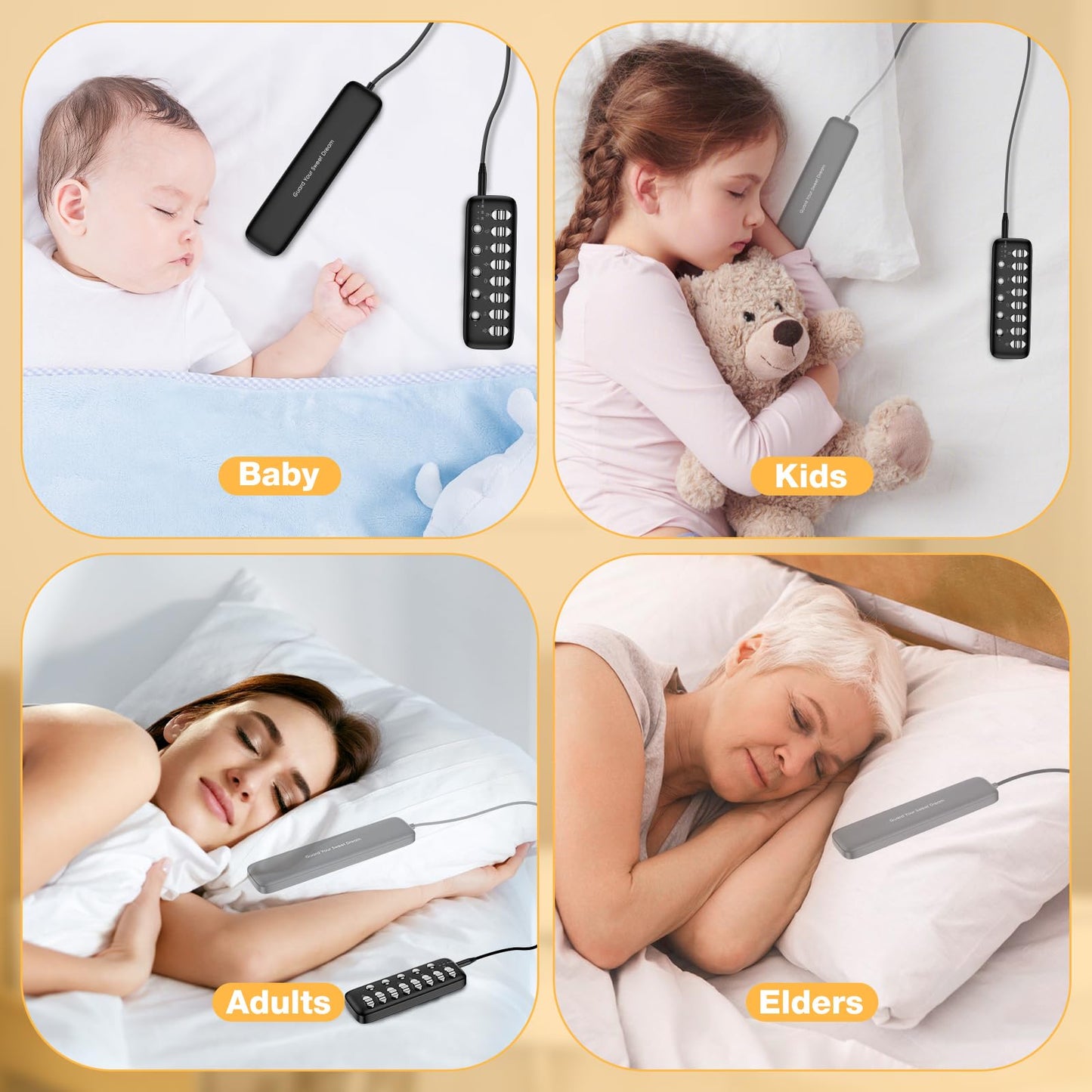 Hostena Pillow Speaker for Sleeping – Bluetooth Wireless Sleep Aid with Stereo Bass, White Noise & Volume Control, Portable Sleep Soundbar for Side Sleepers, TF Card Support & Sleep Timer(White)