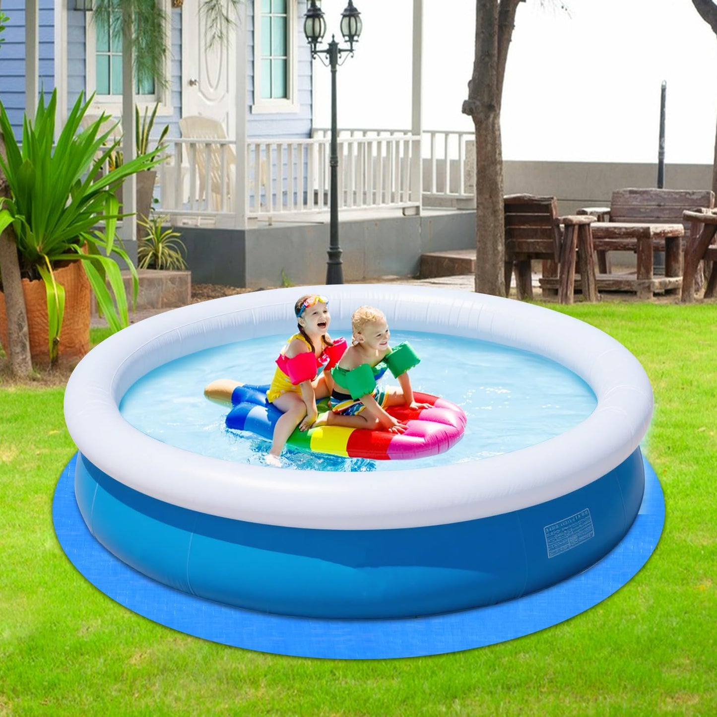 YEXEXINM 16.4Ft Round Pool Ground Cloths Swimming Pool Ground Cloth,Round Pool Liner Pad for 15ft Above Ground Swimming Pool,Heavy Duty Pool Ground Mat Protector to Prevent Puncture Pool Ground Tarp