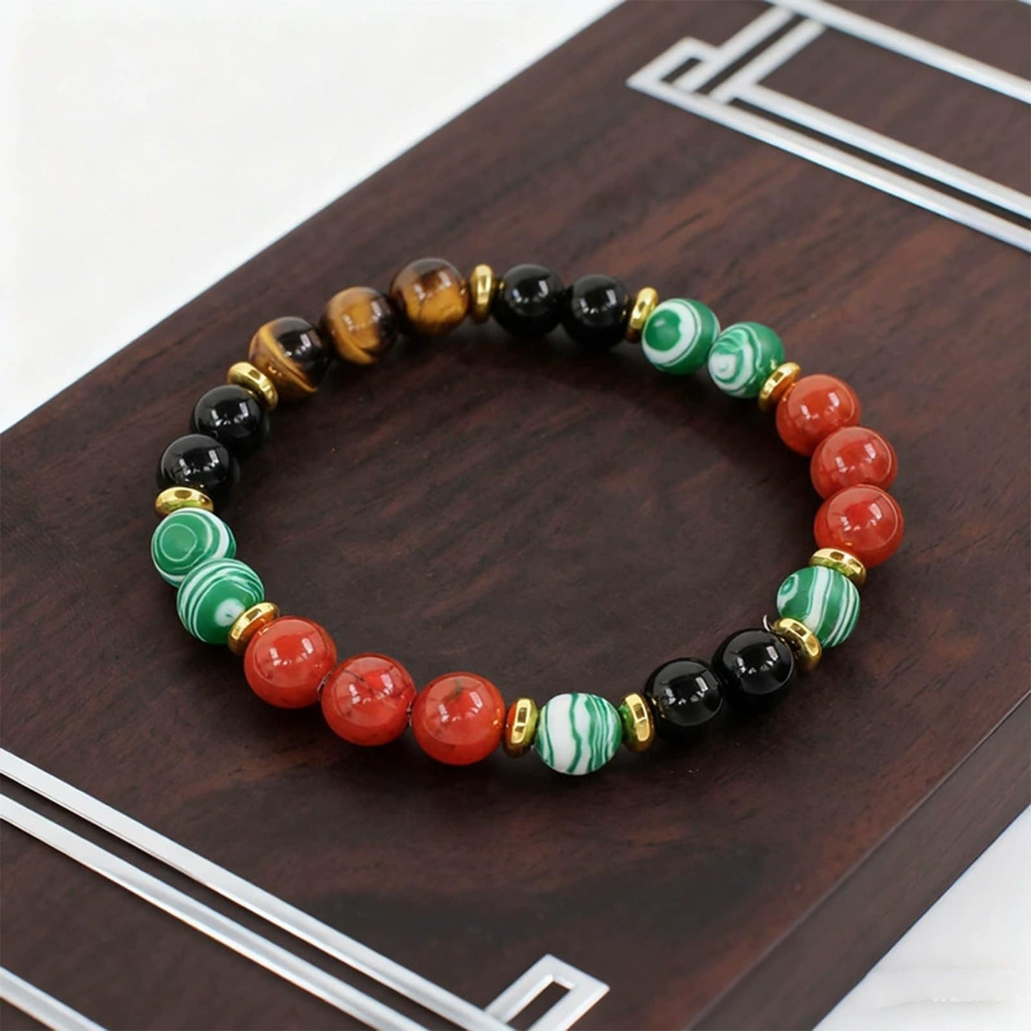Long tiantian 3 PCS Money Bracelets Wealth Attraction for Women Green Jade Bracelet Feng Shui Bracelets Crystal Protection Jewelry Spiritual Gifts