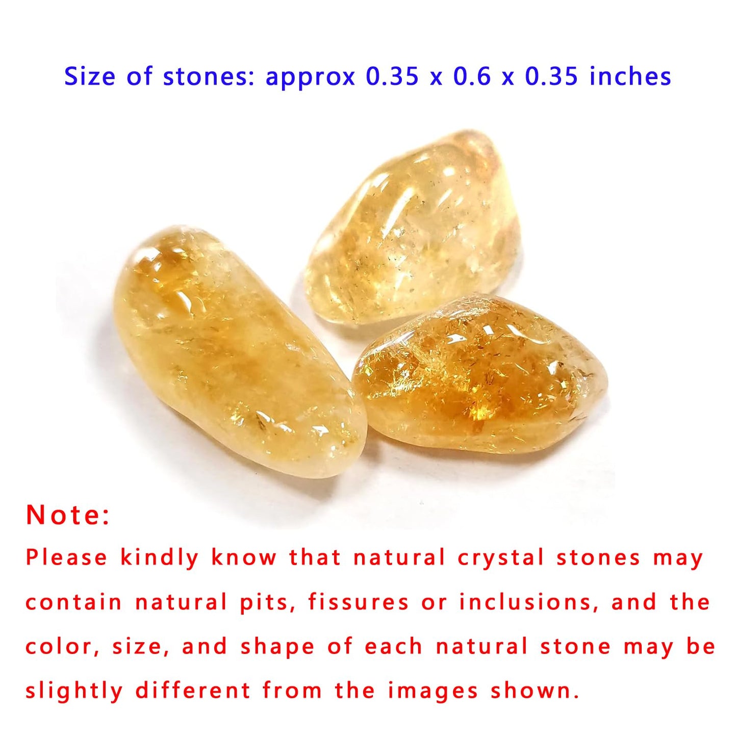 1 X Set of 3 Citrine Stones Gemstones Crystals