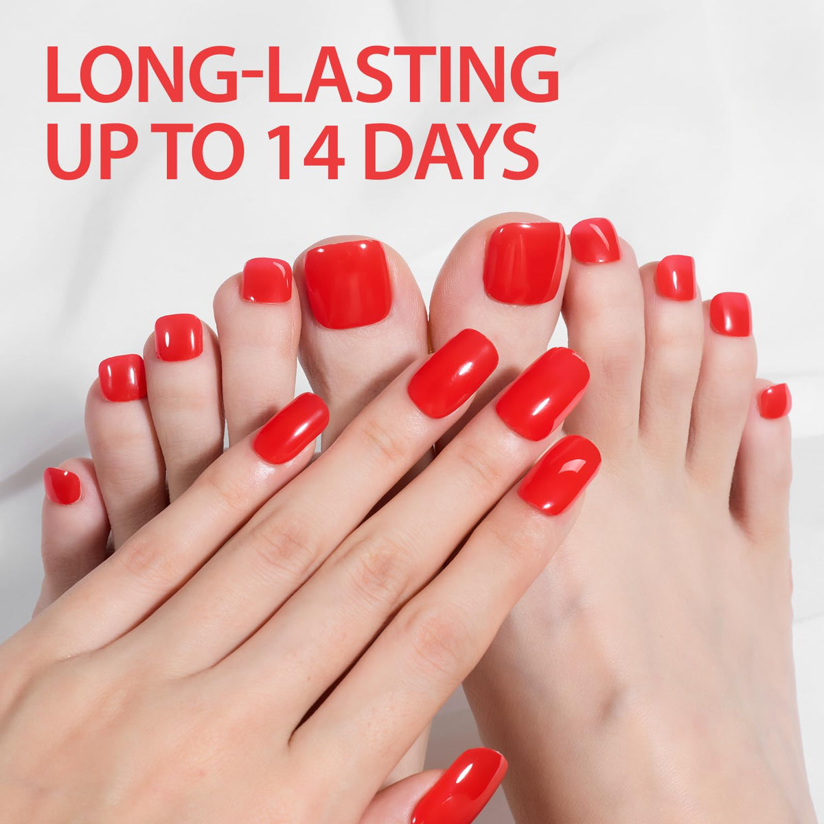 Makartt Semi Cured Gel Nail Strips Kit – 2 Hand Sets + 1 Toe Set, Real Gel, Hema & TPO Free, 16 Sizes Anti-Lift Fit, UV Required, Long Wear, Dual-Ended Tool & Prep Kit (Classic Red)