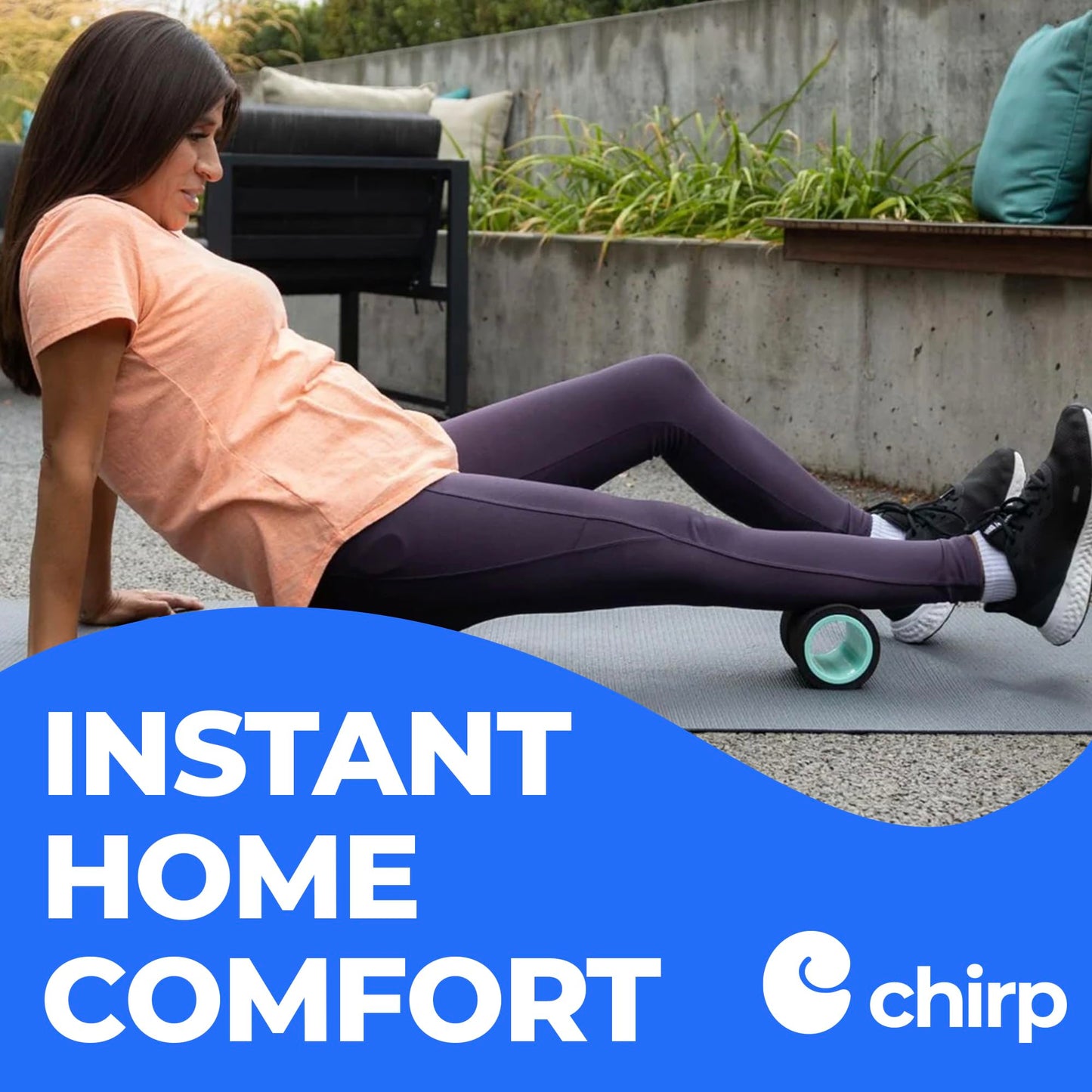 Chirp Wheel Foam Roller – Targeted Back & Neck Relief, Lumbar Spine Stretcher, Spinal Decompression Back Stretcher, Massage Roller with Density Foam for Physical Therapy, Supports 500lbs, 4-Inch Mint