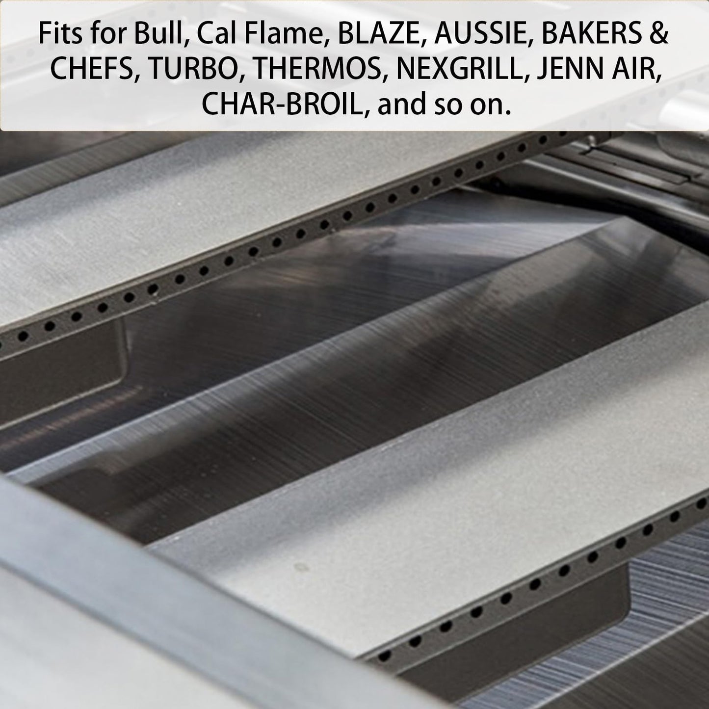 Plowo Cast Stainless Steel Burner for Bull BBQ Replacement Parts for Blaze, Lion Premium, Cal Flame, Beefeater, Aussie, CharBroil, Nexgrill, Barbeques Galore Turbo and More Gas Grill, 16 1/8", 5 PC