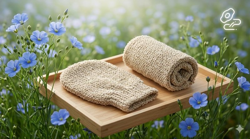 Niernika Hemp Exfoliating Bath Mitt 2 Pack, Durable Shower Glove Body Scrubber with Elastic Wristband, Cotton Blend Massage Shower Mitt for Daily Bathing