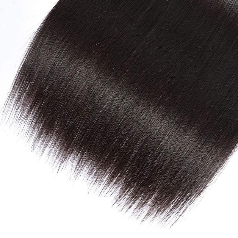 Straight Human Hair Bundles 24 Inch Straight Single Bundle #1B Natural Black Human Hair Unprocessed Native Virgin Hair 100g Total Double Weft Weave Crochet Human Hair Extensions for Women