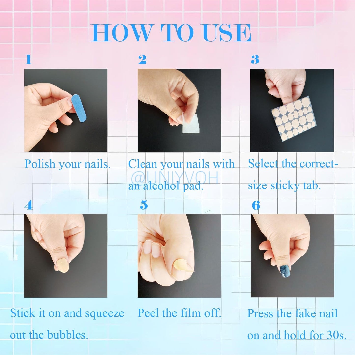Short Square Press on Nails 3D Flower False Nails with Designs, Glitter Fake Nails Handmade Reusable Manicure Kit (Golden#Medium)