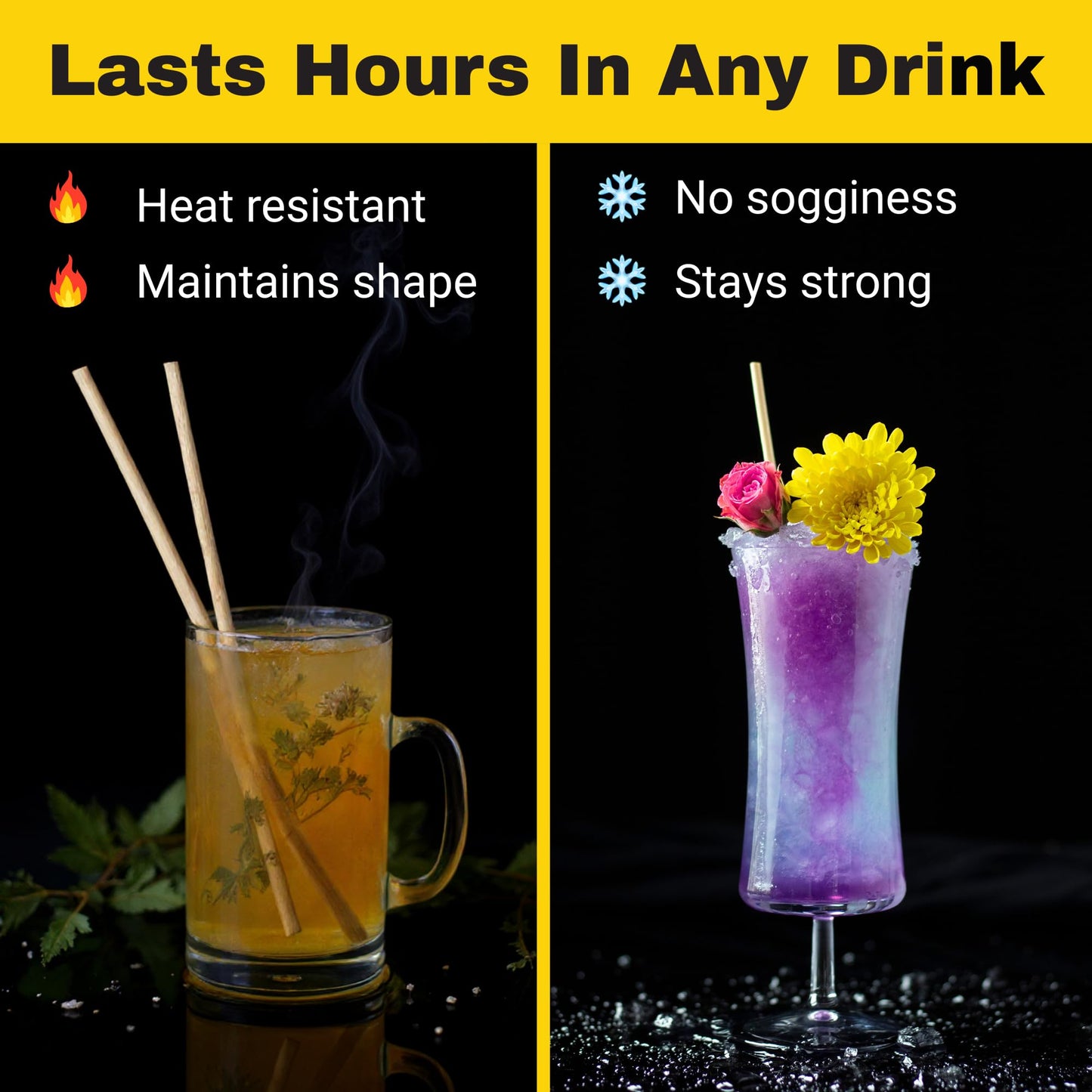 HAY! Straws® 7.75" Regular Drinking Straws | 3000 ct 100% Biodegradable and Compostable | Durable, Non-Soggy, Gluten-Free | Eco-Friendly Alternative to Plastic and Bioplastic Straws