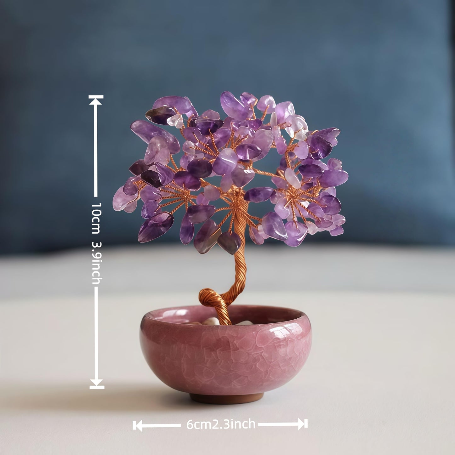 Amethyst Crystal Tree of Life Decor, Purple Gem Tree for Crystal Healing Amethyst Crystal Trees Decor, Handcrafted Gem Tree of Life for Home Decor (Amethyst)
