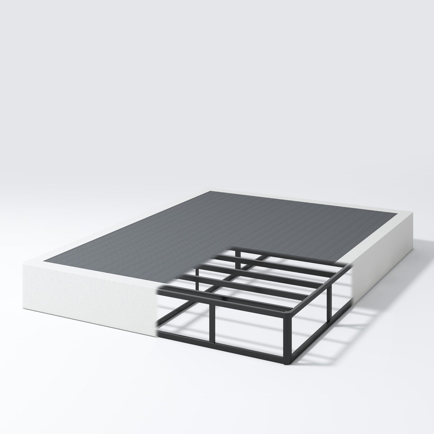 NHODIR 9 Inch Box Spring Queen Size Bed Base, Heavy Duty 3000LBS Metal Bed Foundation, Noise-Free & Tool-Free Easy Assembly,Mattress Support Base for Queen Bed
