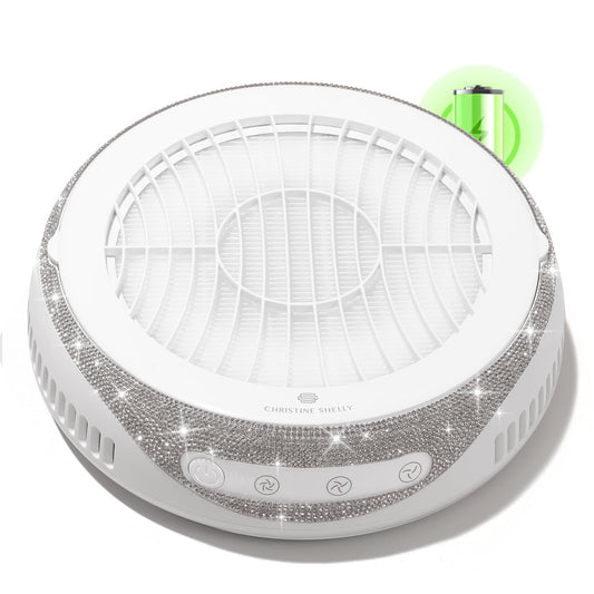 CHRISTINE SHELLY Nail Dust Collector, Cordless Dust Collector Nail Tech, Powerful Vacuum Fan Vent Dust Collector Extractor Dust Suction Machine for Acrylic Nails Polishing, Low Noise, Nail Salon&Home