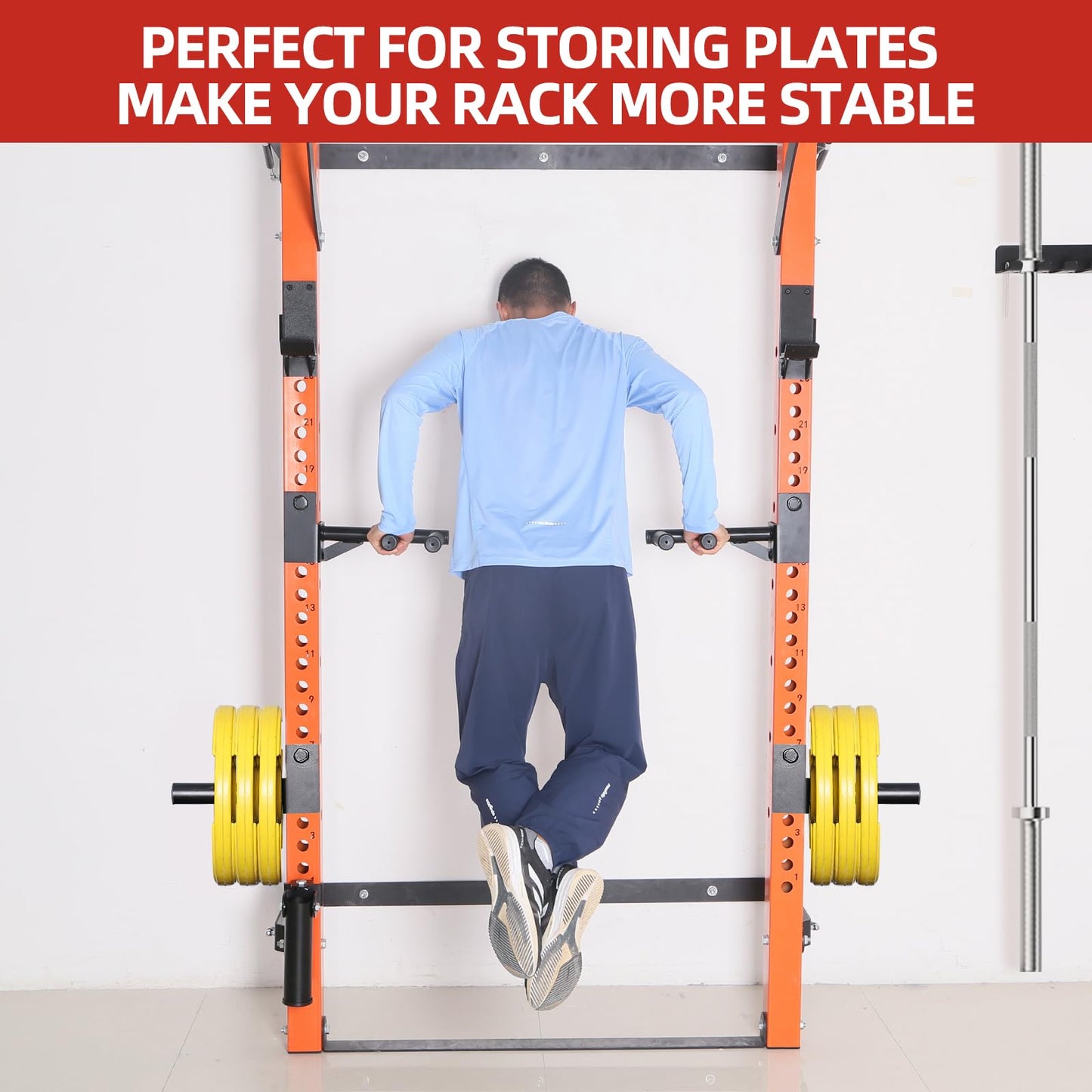 GymPala Olympic Weight Plate Holder - Fit 3x3-Inch Power/Squat Racks with 1" Hole"