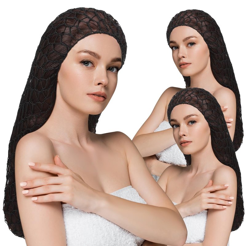 XLSXEXCL 5 Pcs Snoods for Women: Extra Large Rayon Mesh Hair Wraps, Crochet Sleep Bonnets