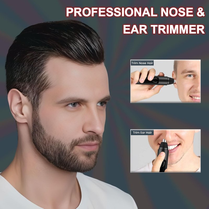 Infinity Choices Nose Hair Trimmer for Men Women - Electric Nose Hair Clipper with Replaceable Stainless Steel Blade, Powerful 6500RPM Motor, Wet/Dry Use, Portable USB Rechargeable Design | Black
