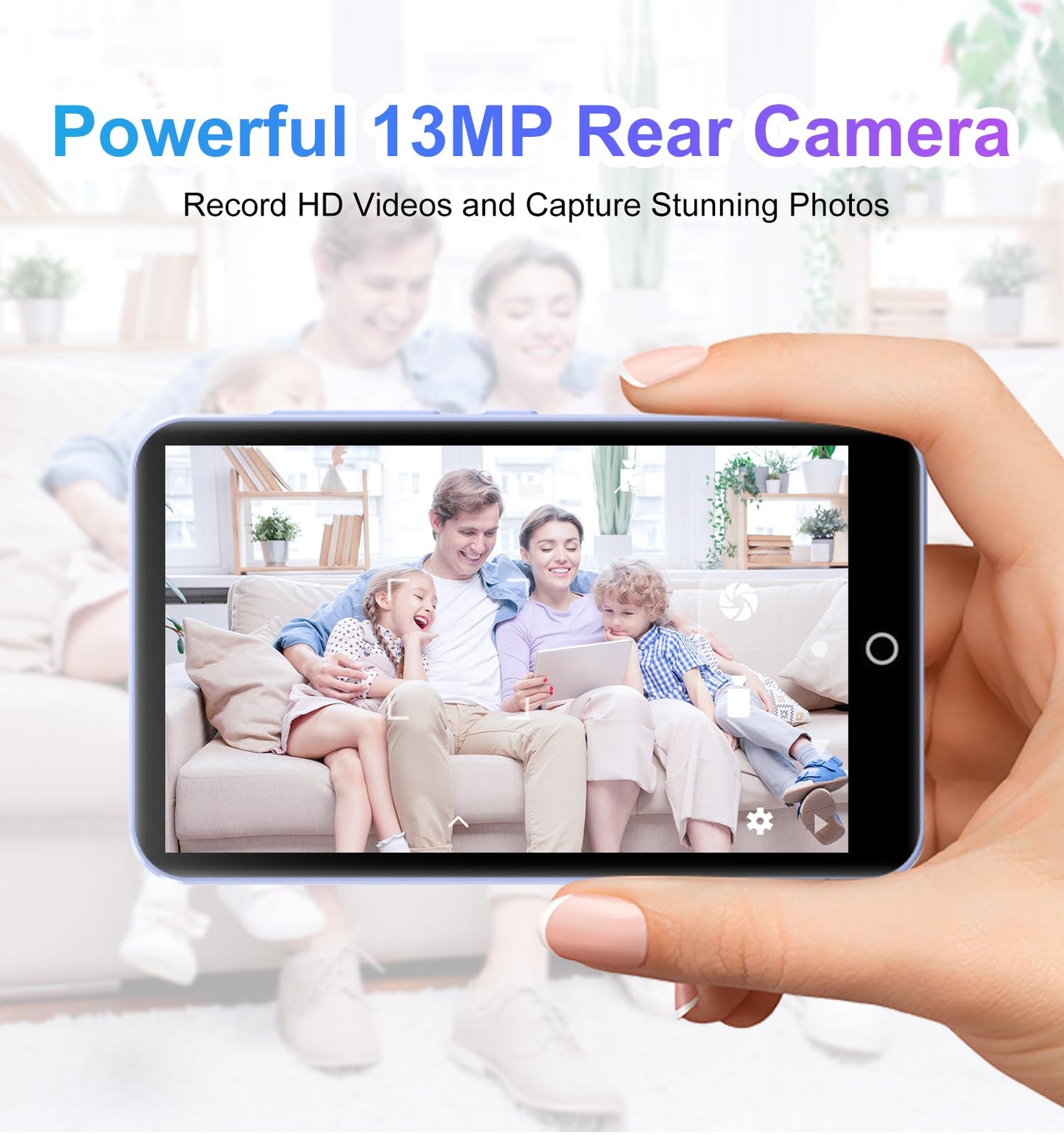 MP3 Player with Bluetooth and WiFi, 80GB MP3 & MP4 Players with Camera, Android MP3 Player with Spotify Amazon Music Deezer Audible, 4.02" Touchscreen HiFi Music Player for Kids with Speaker, FM Radio