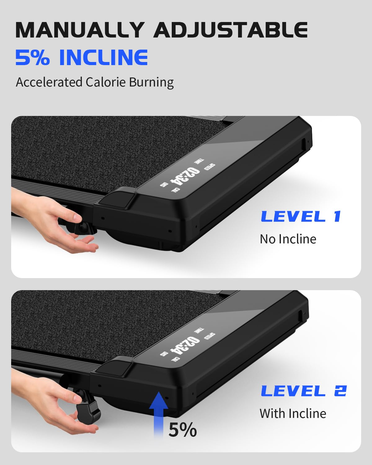 Walking Pad Treadmill with Incline, 300lbs Portable Compact Under Desk Treadmill, 3 in 1 Foldable Walking Pad with Handle Bar for Home Small Office,with Remote Control and LED Display