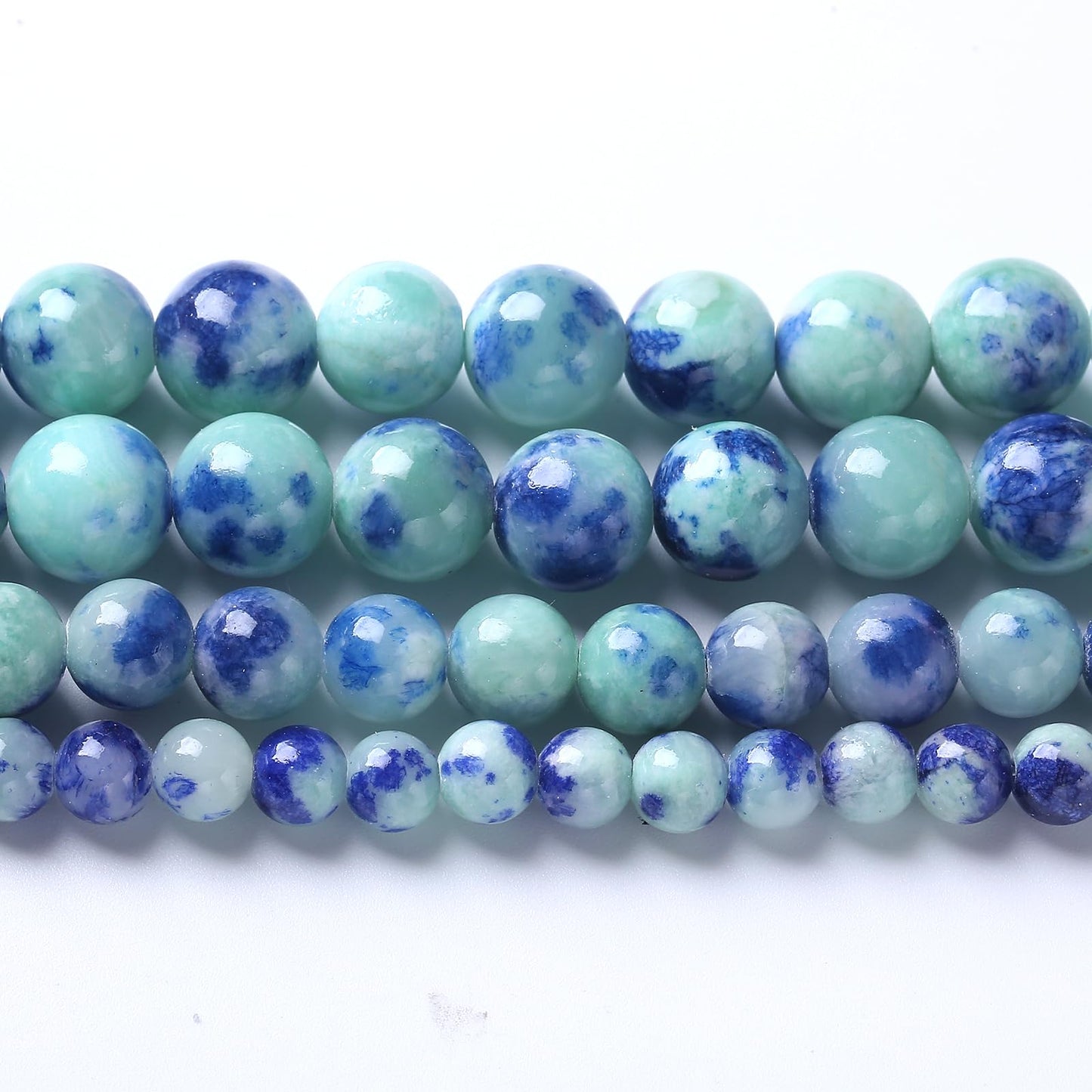 36pcs 10mm Natural Blue Green Persian Jade Stone Beads for Jewelry Making Round Loose Spacer Beads DIY Bracelets Necklaces 15" (10mm, Blue Green Jade)