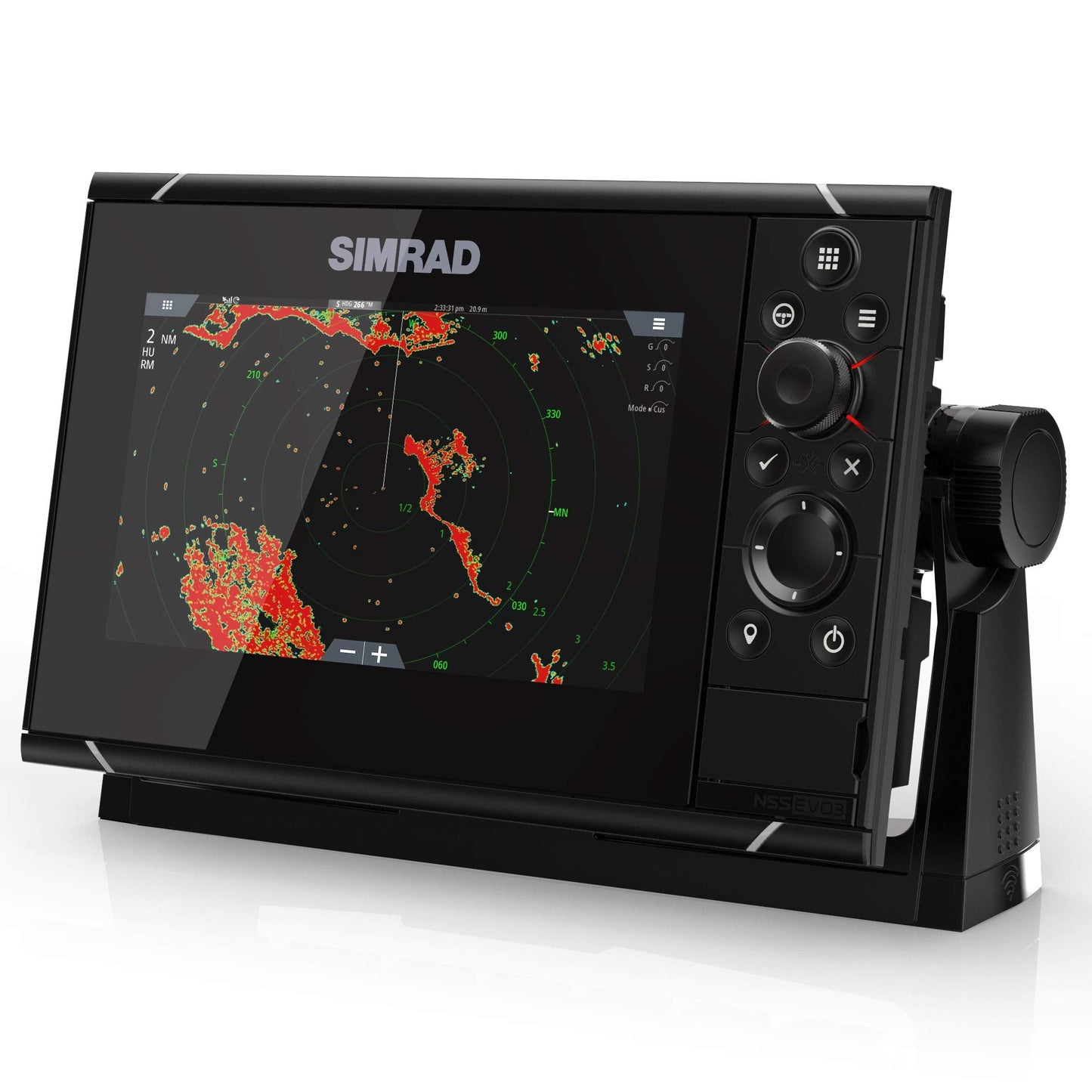 Simrad NSS evo3: 7-inch Navigation Display with GPS, SolarMAX Display and C-MAP Insight Pro Charts Installed.