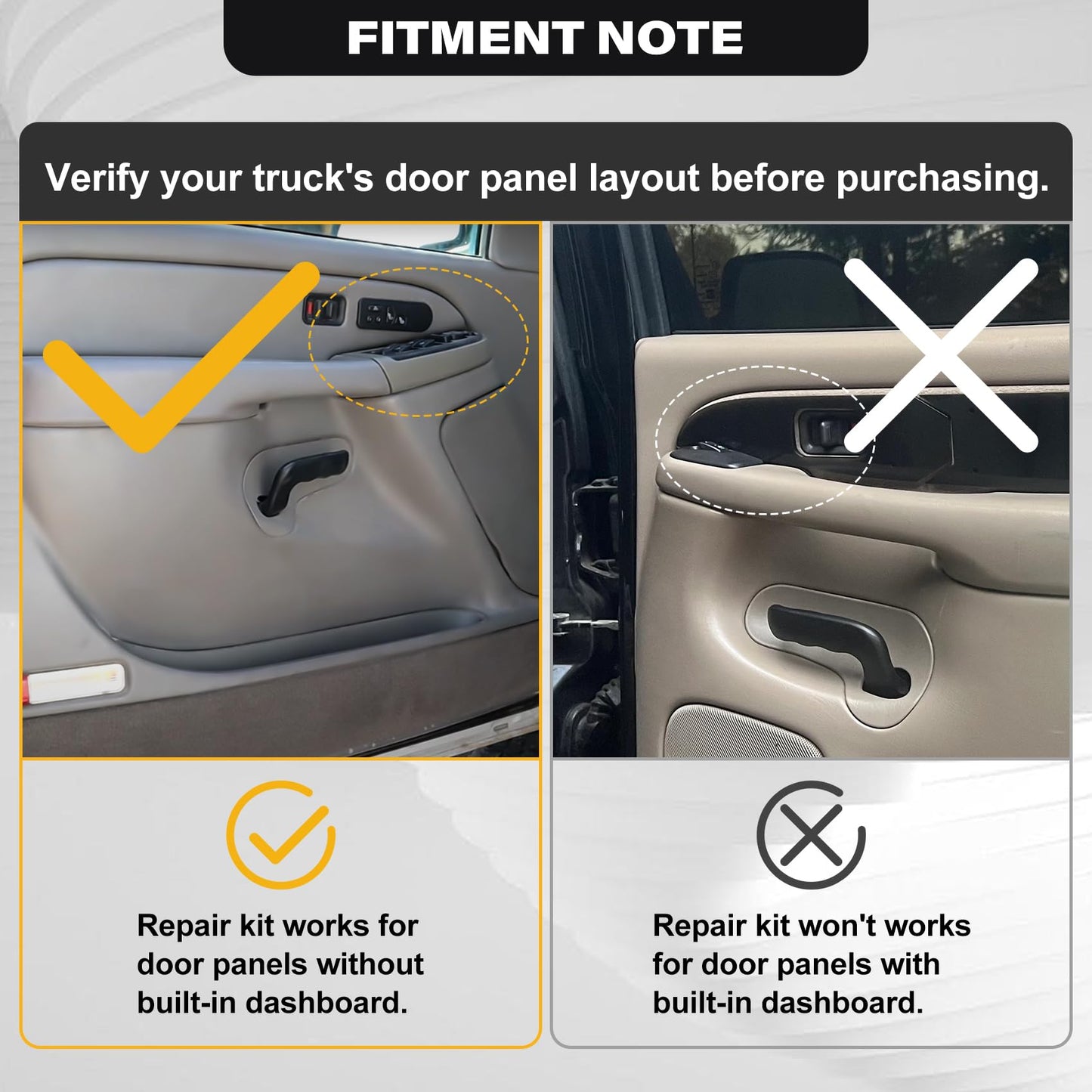 12472876 Front Driver & Passenger Side Door Armrest Handle for 1999-2006 Chevy Suburban Silverado Sierra Tahoe Avalanche Escalade & GMC Yukon, Front Left & Right Door Arm Rest with Handle, Light Gray
