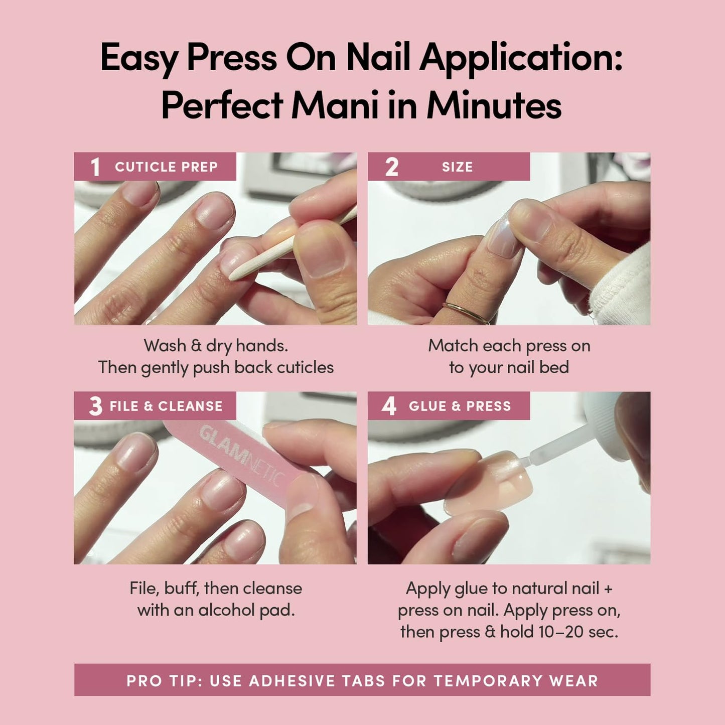 Glamnetic Short Almond Press-On Nails Bundle - Sicilian Sun, Sunbaked & Sunset Tide | Brown Fake Nails with a Velvet Finish | Tropical Nails with Brown Floral Designs, Gold Foil | False Nails Nails wi