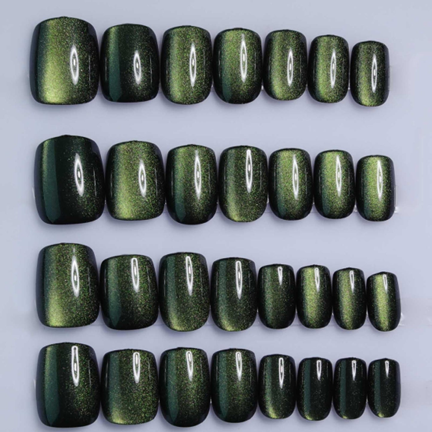 Hkanlre Short Press-On Nails Square Fake Nails Jelly Acrylic Fake Nail Finish Salon-Quality Holiday Nails 30 Nail Kit for Women