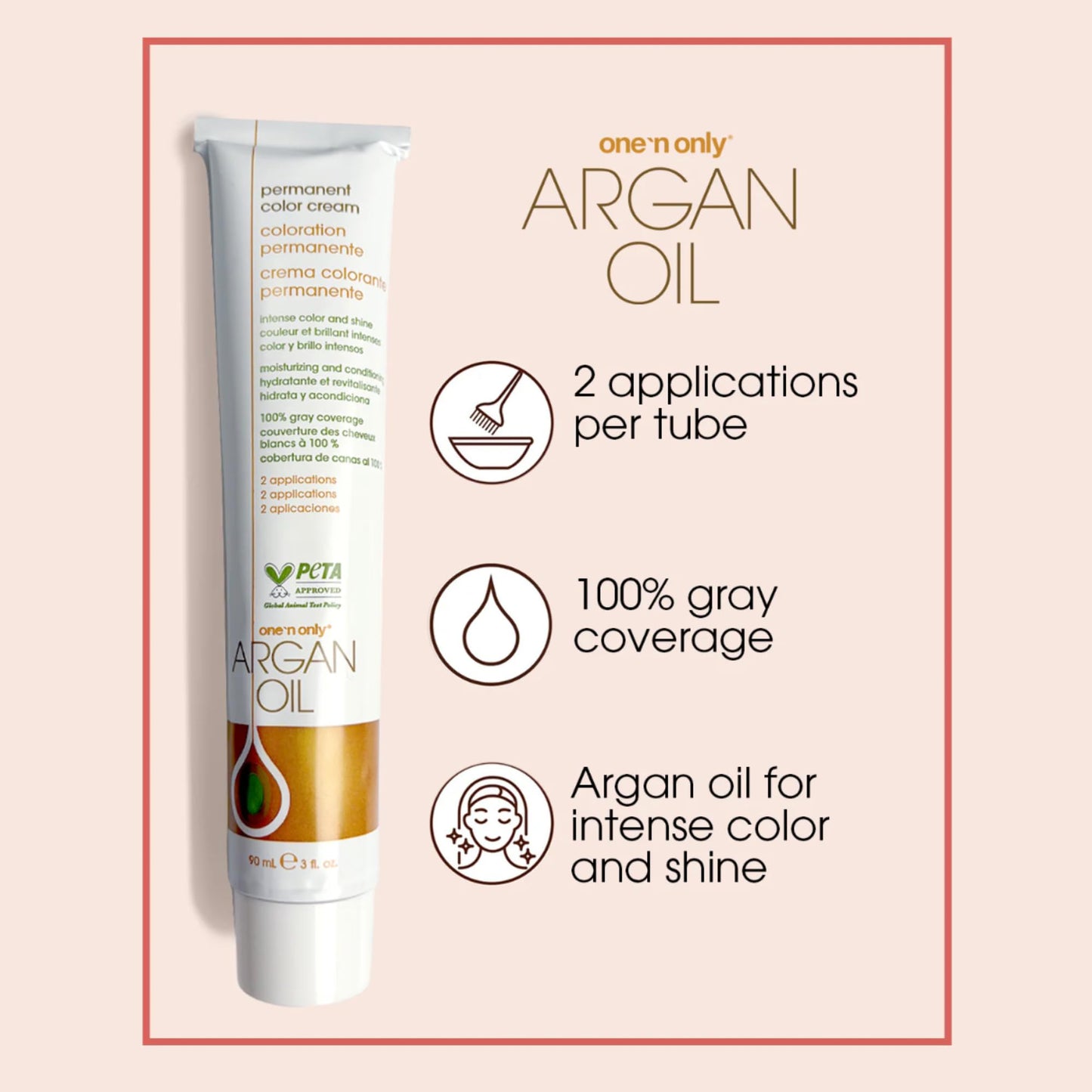 One N' Only Permanent Hair Color - Permanent Hair Dye Made with Argan Oil - Delivers Rich, Accurate Tones with Gray Coverage - Improves Moisture & Elasticity - 6N Dark Natural Blonde (3 oz)