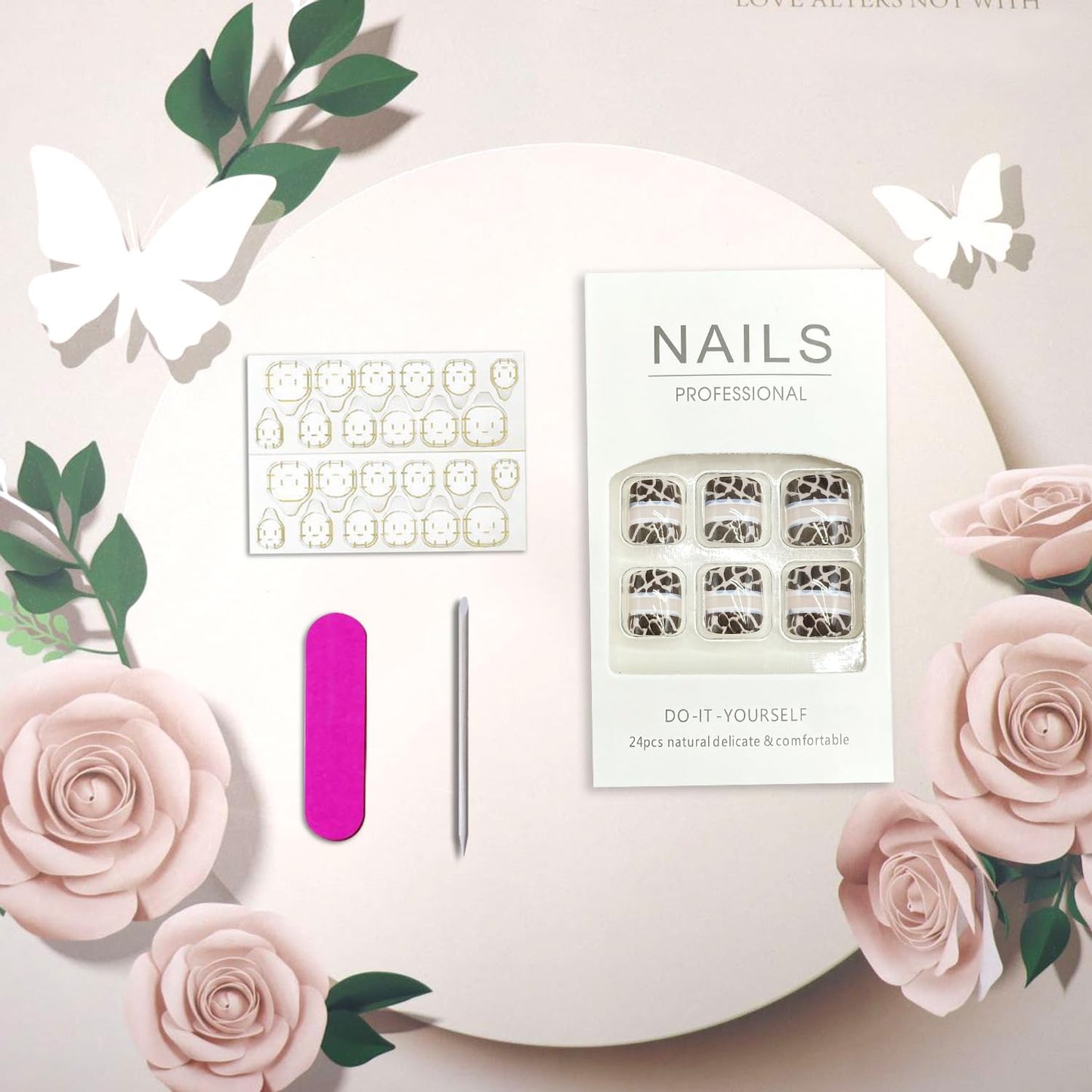Leopard Print Press on Toenails Summer False Toenails Black Solid Color Toe Nails Reusable Full Cover Toe Nails for Women