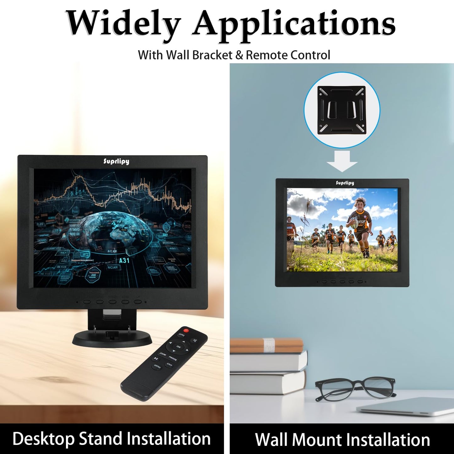 Suprlipy 15 Inch Touch Screen Monitor 1024x768 Support HDMI VGA AV USB BNC, 10 Points Capacitive Touch TFT LED Monitor for Laptop PC Xbox PS5/PS4 Switch POS Systems Built-in LounSpeakers