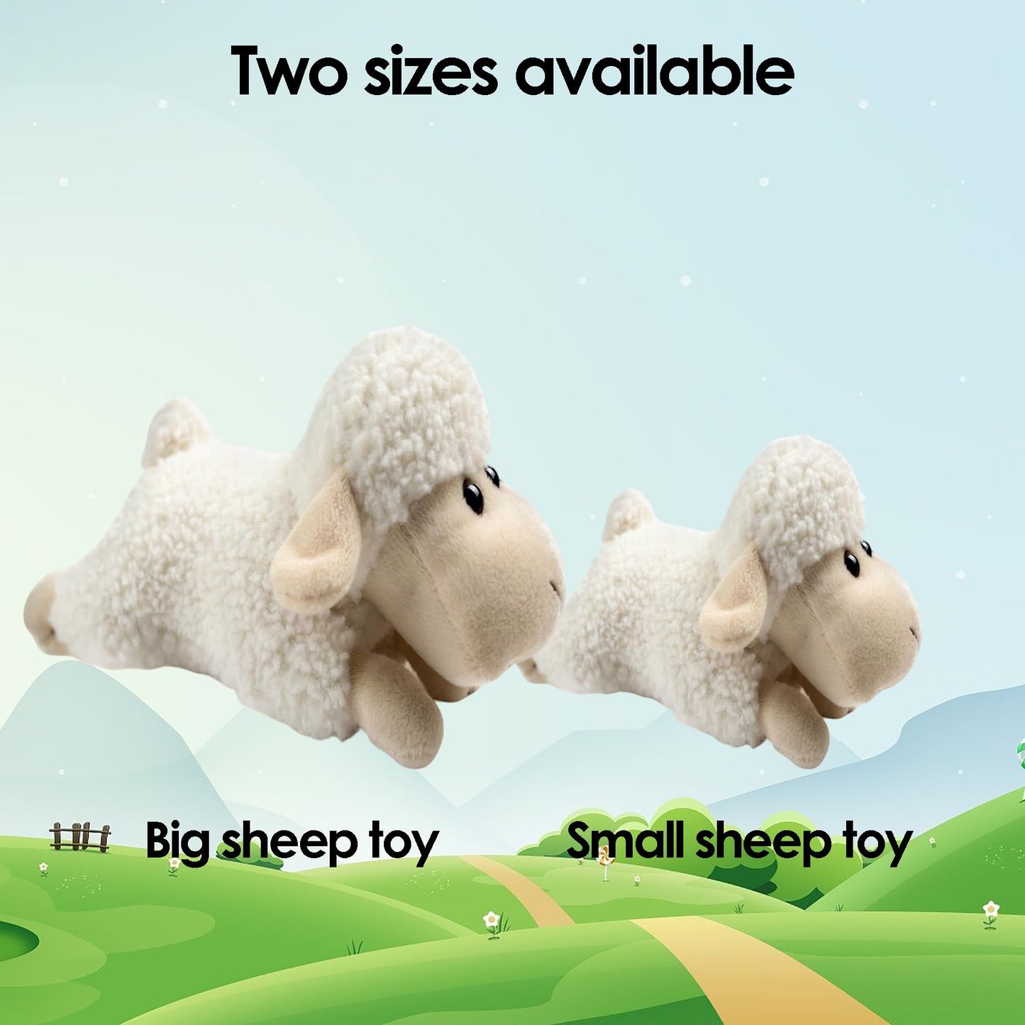 Tiny Heart Sheep Stuffed Animal, Lamb Stuffed Animal, Sheep Plush Toy, Cute Soft Stuffed Lamb Kids Boys and Girls Birthday Baby Home Decor Cuddly White Lamb Toys (Prone Position)