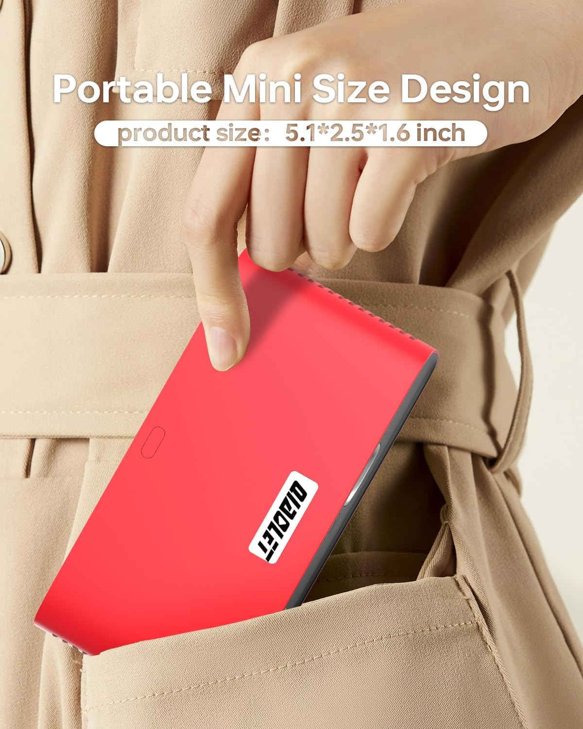 Ultra Mini Pocket Projector - DLP Smart Projector with WiFi and Bluetooth: Built in Battery/Apps/Speaker, 4K/1080p Support, Auto Focus & Keystone Correction for HDMI, USB, TV Stick, iPhone, Android