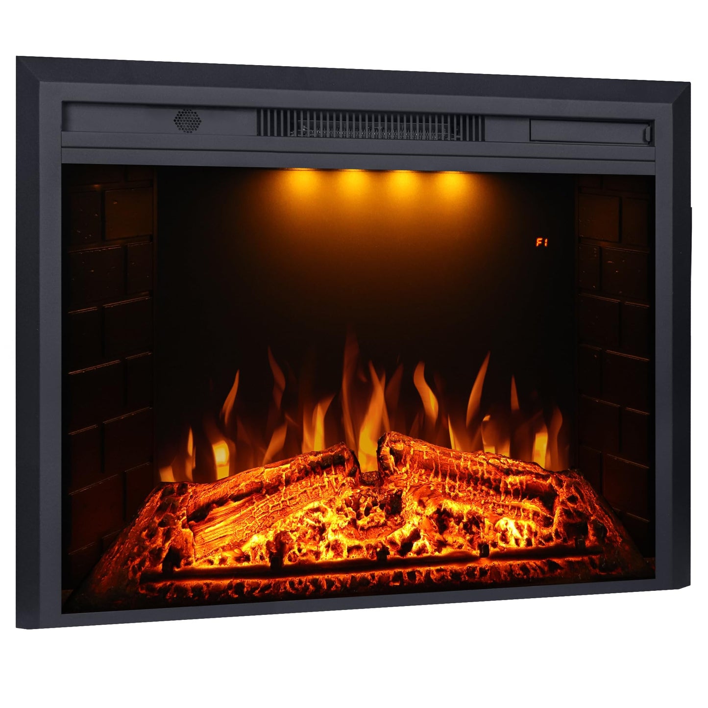 Valuxhome Recessed Electric Fireplace, 30 Inches Electric Fireplace Insert, Fireplace Heater with Overheating Protection, Fire Crackling Sound, Remote Control, 750/1500W, Black
