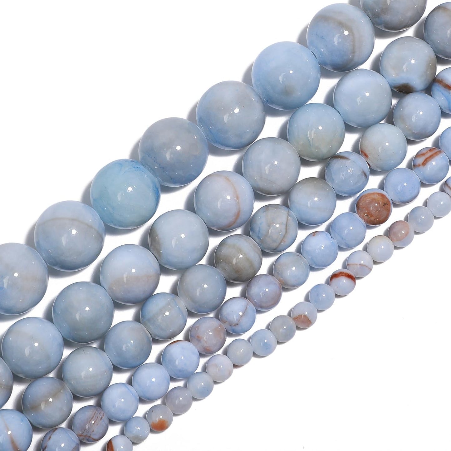 6mm Grayish-Blue Persian Gulf Jade Natural Stone Beads Round Loose Beads for Jewelry Making Yochus DIY Beads Bracelet Necklace