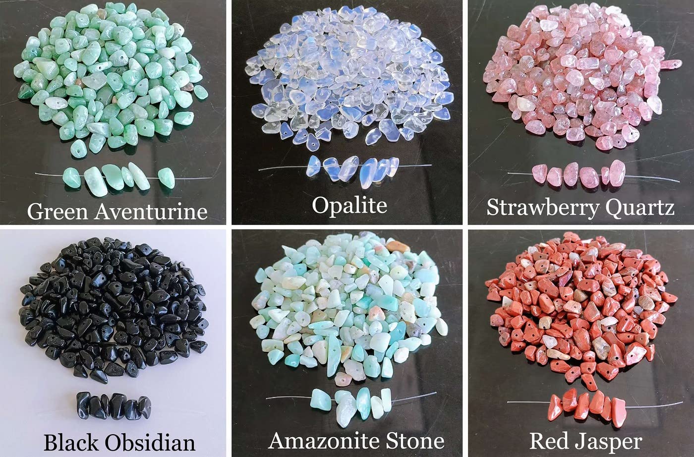 LAIDANLA Red Jasper 400pcs Natural Chip Stone Beads 5-8mm Healing Crystal Irregular Gemstones Drilled DIY Loose Rocks Bead Crystal for Bracelet Earrings Necklace Jewelry Making Crafting