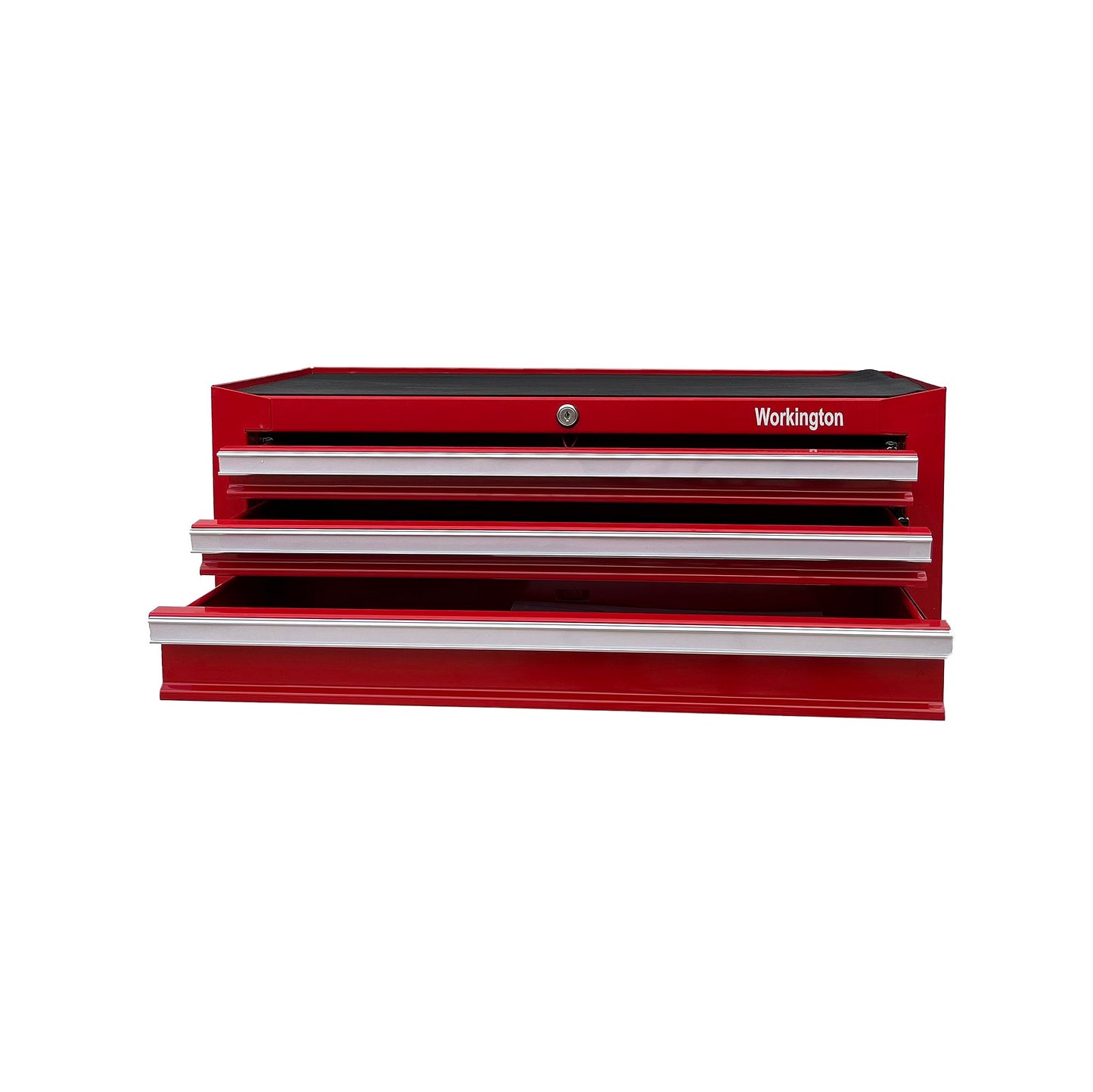 Workington Industrial 3 Drawers Portable Metal Intermediate Box, 26" Middle Tool Chest Cabinet with Ball Bearing Drawer Slides, Steel Tool Storage Box Organizer 4009 Red