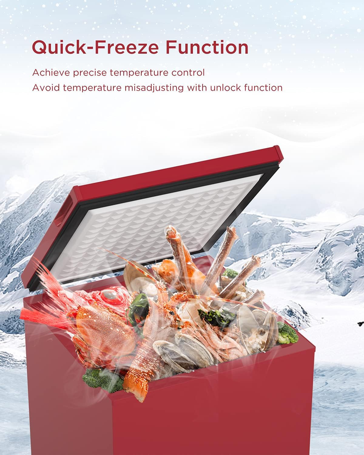 ADT Low temperature Chest Freezer 3.5 Cubic Feet Free-Standing Top Door Freezers 14℉ to -40℉