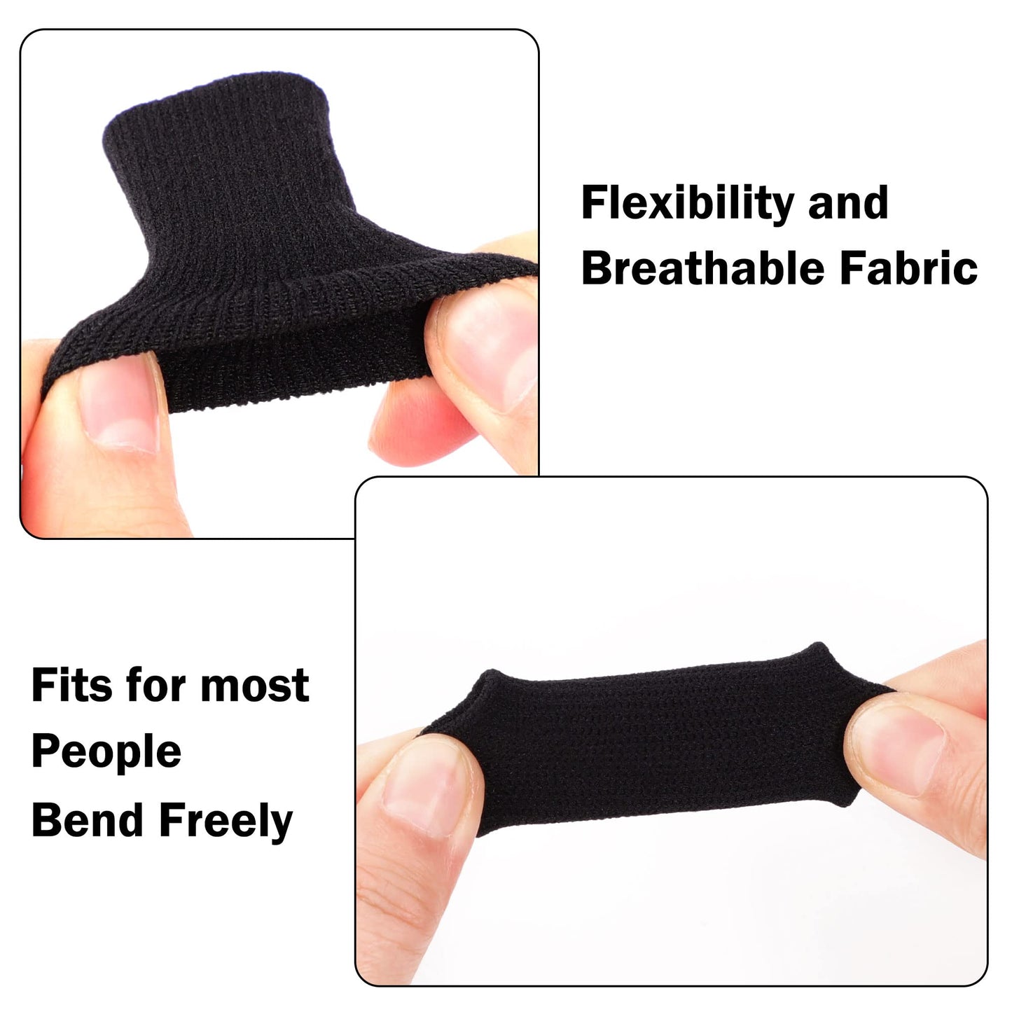 uxcell 10PCS Sport Finger Sleeves Protectors, Elastic Thumb Brace Compression Covers for Trigger Finger, Breathable Finger Splints Support for Relieving Pain 1.8" × 1"""