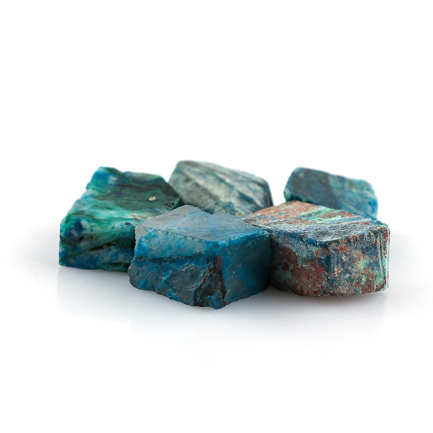 CRYSTALINES 5pcs Natural Raw Chrysocolla Gemstones, DIY Jewelry Making, Wholesale Bulk Loose Supply, Chakra Healing Crystals, Gem Collection, Chrysocolla Rough Stones, AAA Grade