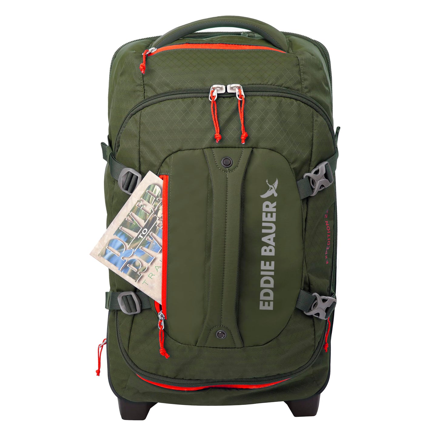 Eddie Bauer Expedition Rolling Duffel Bag with Wheels | Travel | Carry-On | Luggage | Rugged | Durable - Dark Thyme, 22""